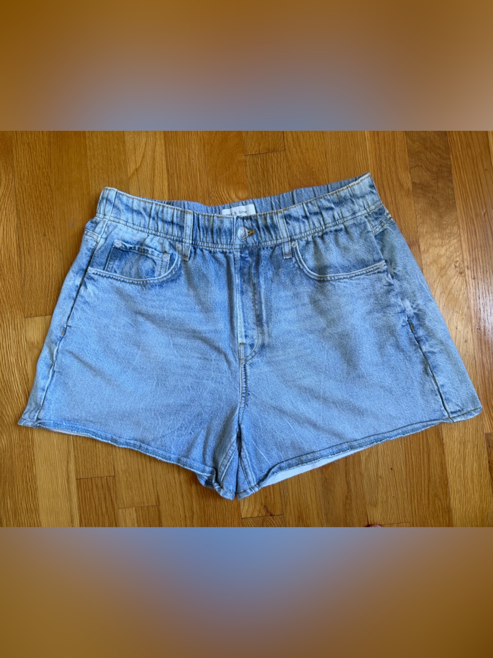 rag & bone Light Blue Denim Shorts